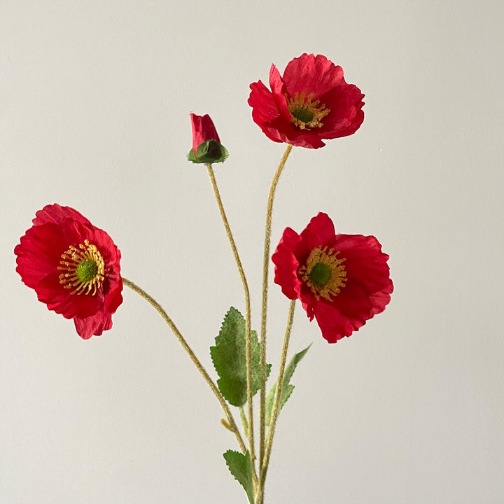 Lifelike Artificial Poppy Stem Arrangement