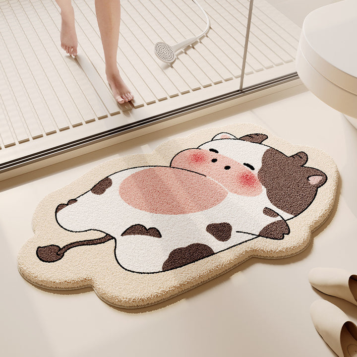 Cute Cartoon Cat-Shaped Bath Mat