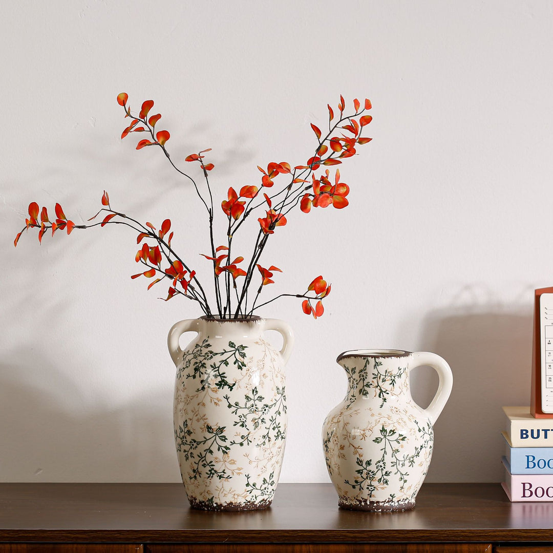 Elegant and artistically decorated ceramic vase