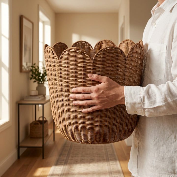 Decorative basket with wavy edge