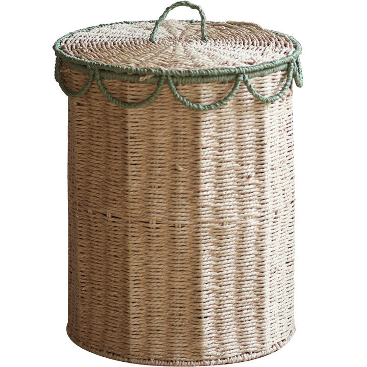 Rustic laundry basket with lid