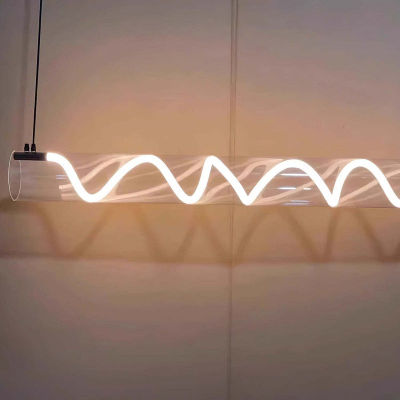 Curved LED pendant light