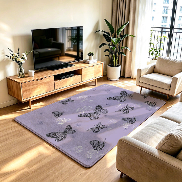 Elegant Butterfly Print Area Rug