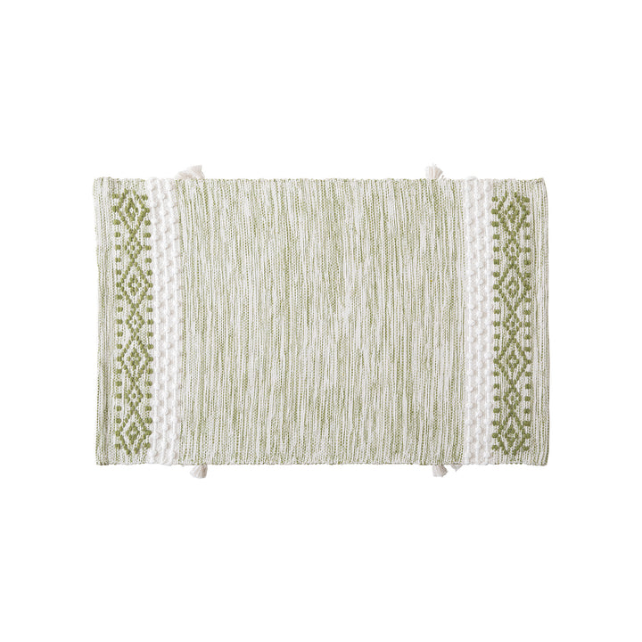 Woven runner with striped pattern, tassels and flat cotton structure