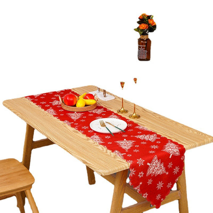 Festive table runner with Christmas motifs