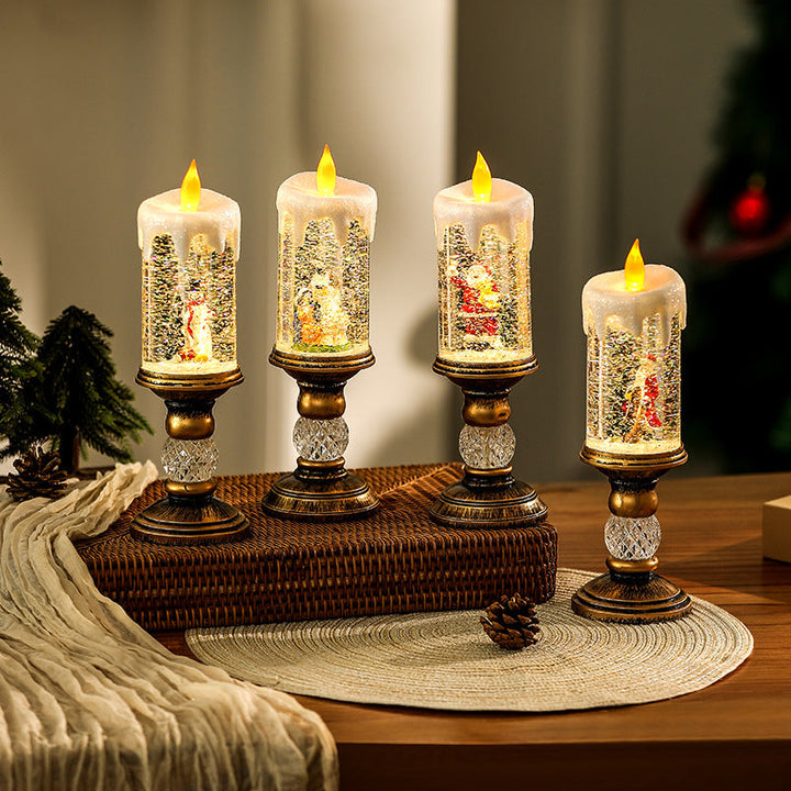 Christmas decoration lantern with snow globe
