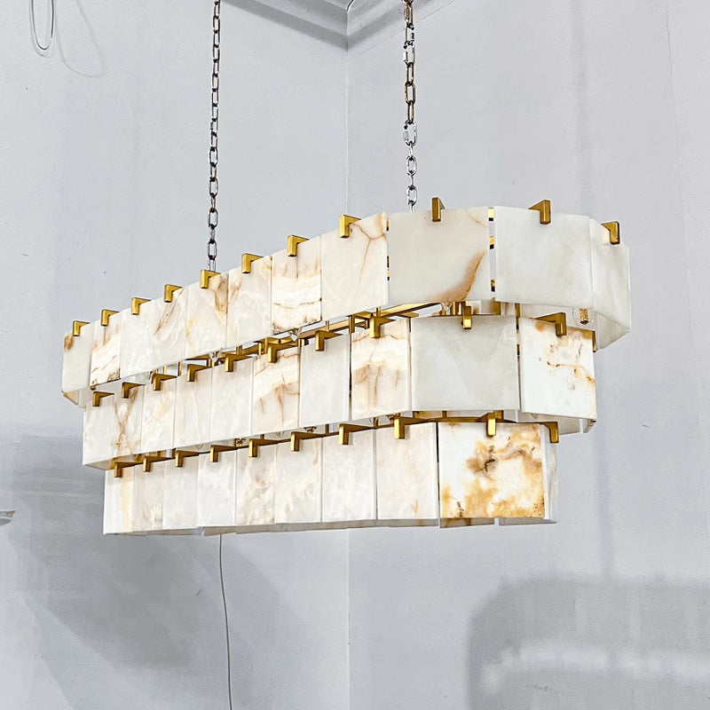 Luxurious Marble Rectangular Chandelier