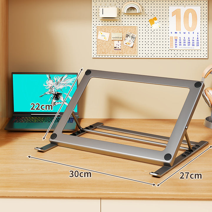 Adjustable Folding Laptop and Tablet Stand with Angled Metal Frame