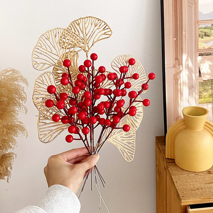 Decorative artificial flower branch with delicate details