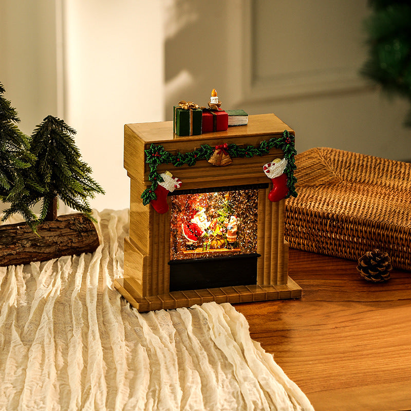 Decorative Christmas Romance Fireplace Figure