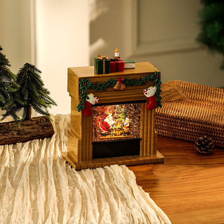 Decorative Christmas Romance Fireplace Figure