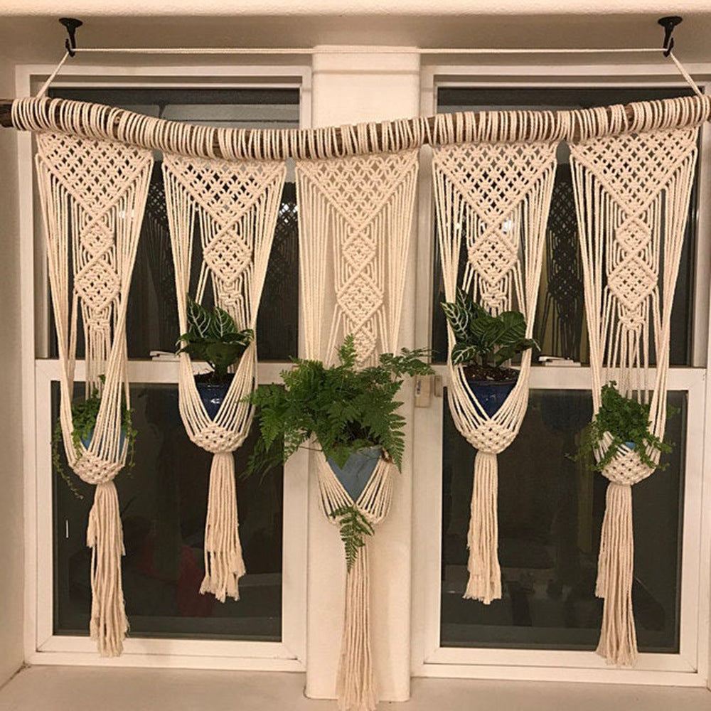 Elegant macramé wall hanging with intricate details