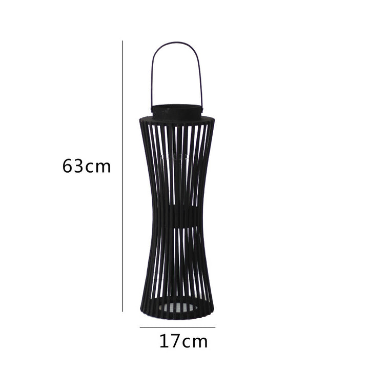 Elegant lantern made of woven wood