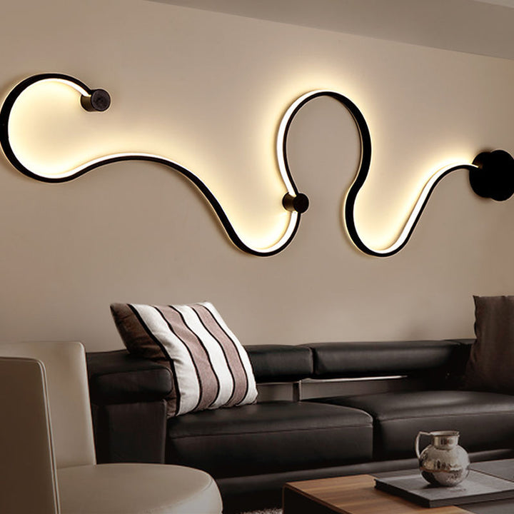 Sculptural LED Wave Wall Lamp