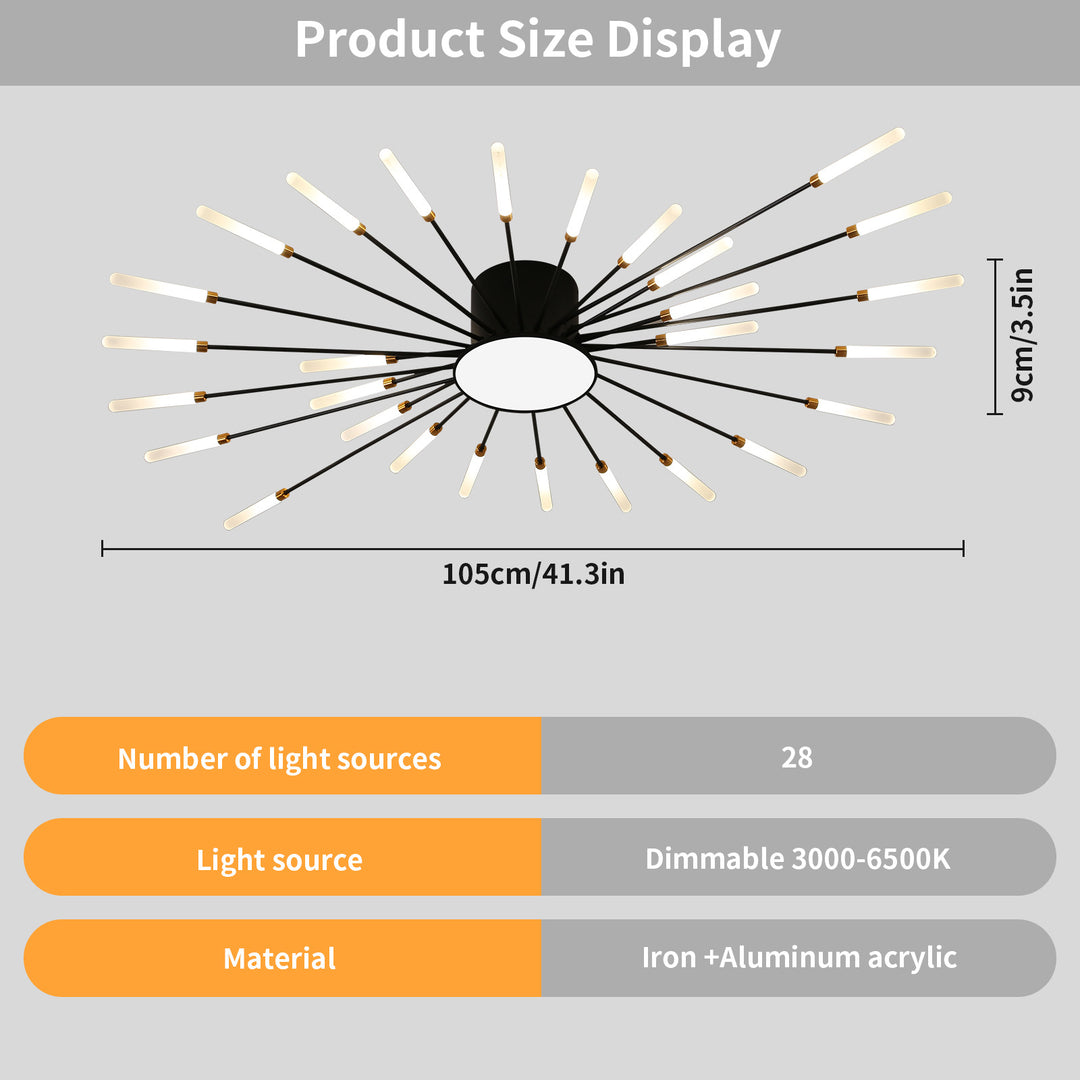 Artistic Sunray Ceiling Light