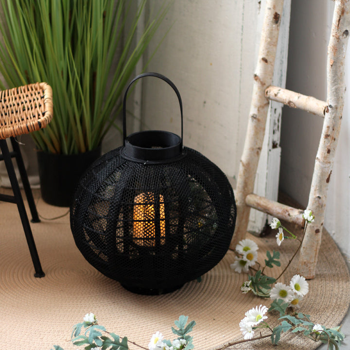 Decorative metal lantern with handle