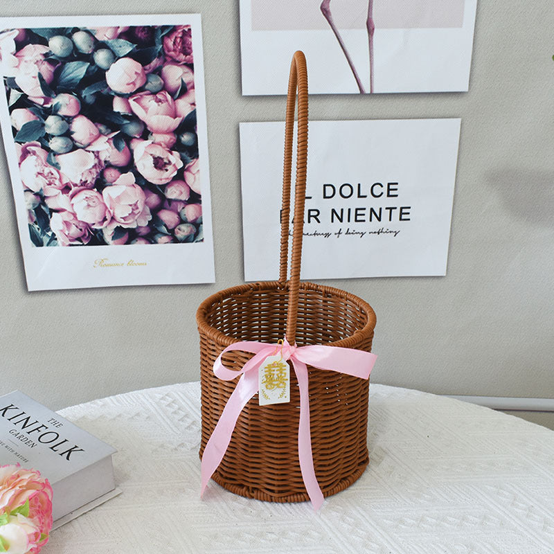 Elegant Handcrafted Rattan Tote Basket