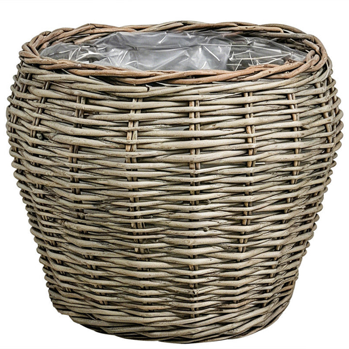 Decorative plant basket with plastic inner bag