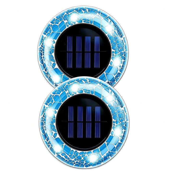 Solar Mosaic Glass Garden Path LED Spotlights