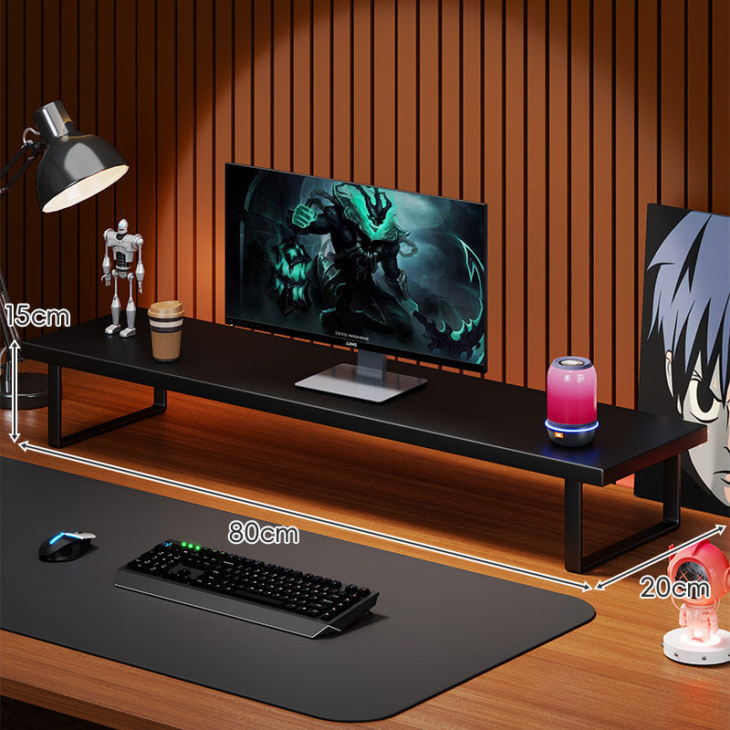 Solid Wood Monitor Riser with Minimal U-Frame Metal Legs