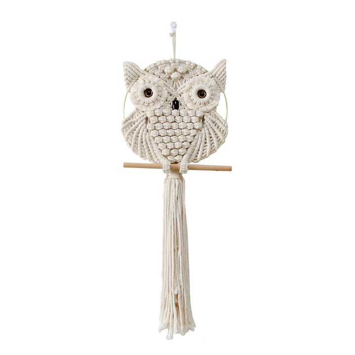 Artful Macrame Wall Hanging In Owl Shape