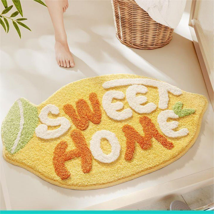 Lemon Slice Shape Bath Mat