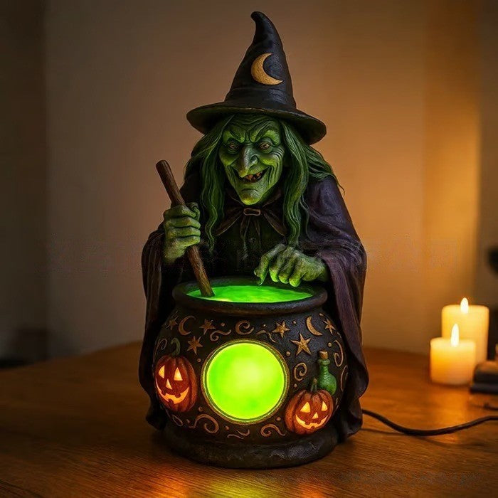 Decorative witch table lamp