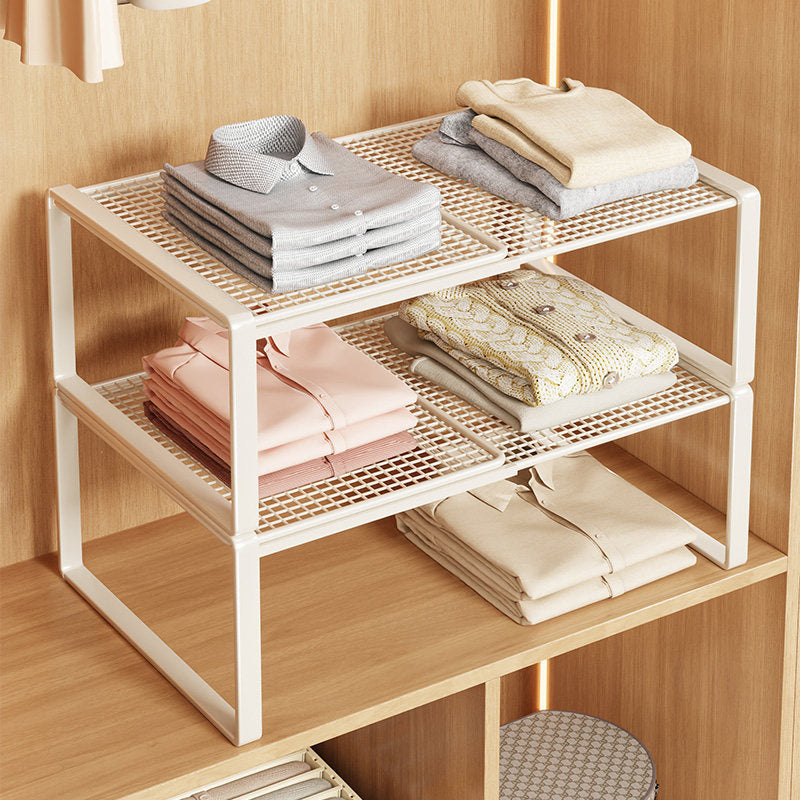 Adjustable Metal Mesh Closet Shelf Riser Organizer