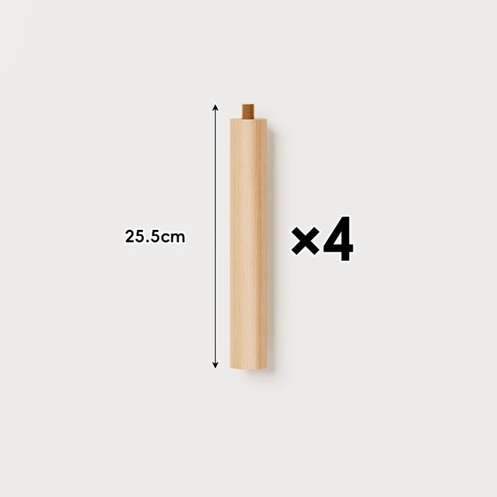 Solid Beech Wood Threaded Round Furniture Legs Set for Sofa Table Cabinet