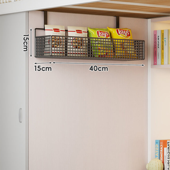 Wall-Mounted Grid Mesh Stacked Tiered Pantry and Bathroom Storage Baskets
