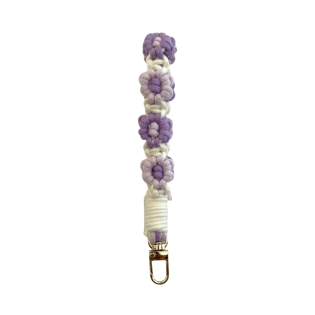 Floral Macrame Keychain Holder