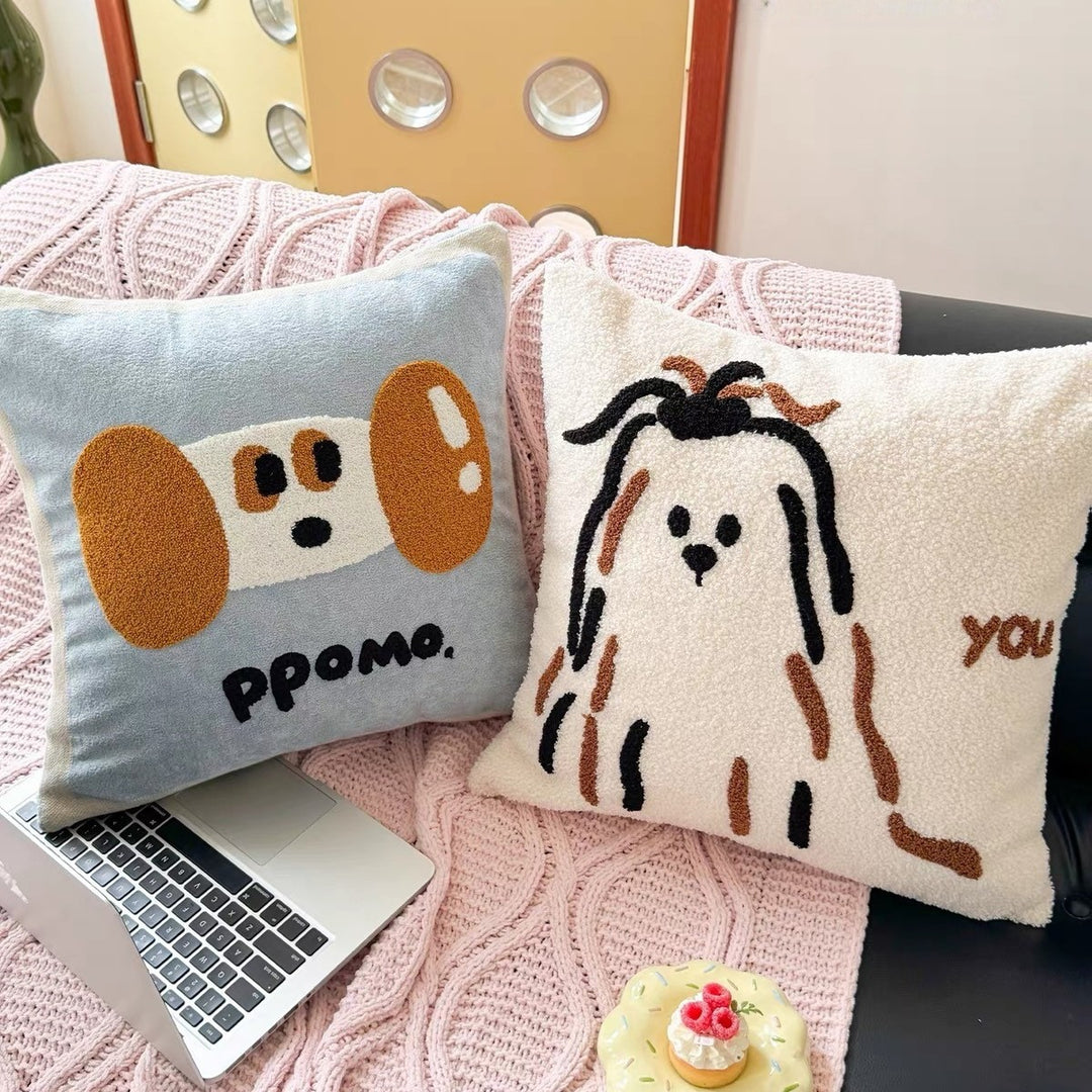 Decorative Dog-Themed Throw Pillow