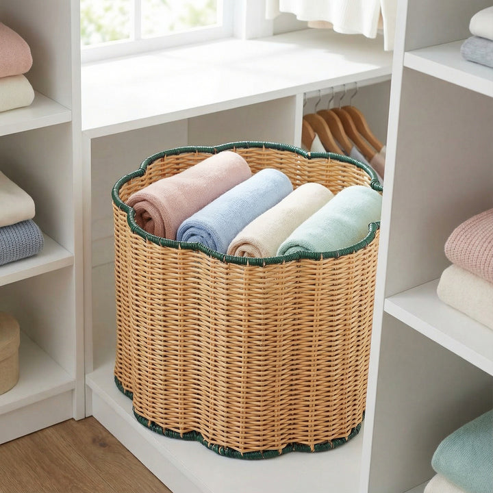 Stylish storage basket with wavy edge