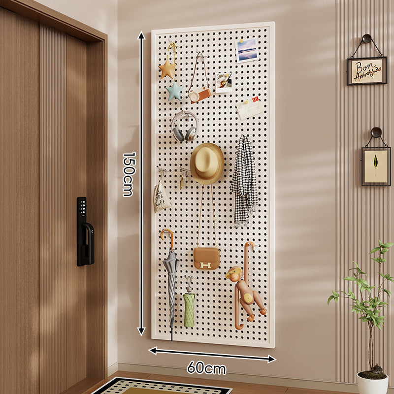 Wall-Mounted Perforated Pegboard Organizer Panel with Metal Frame
