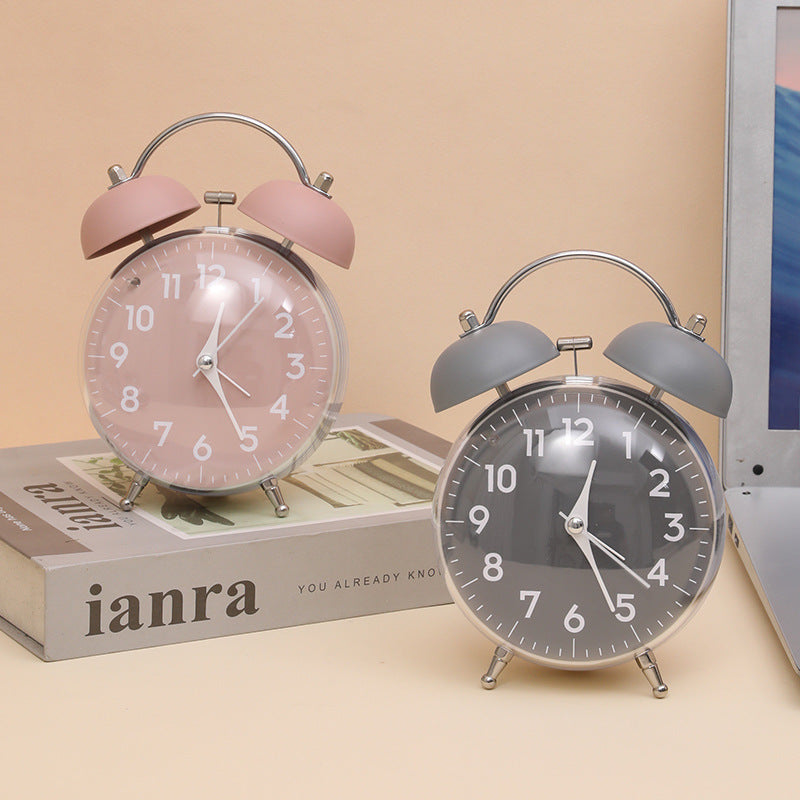Classic alarm clock with double bell mechanism