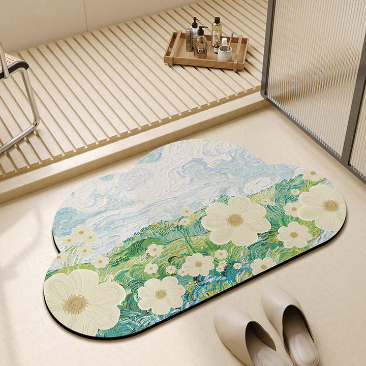 Floral Shape Bathroom Mat