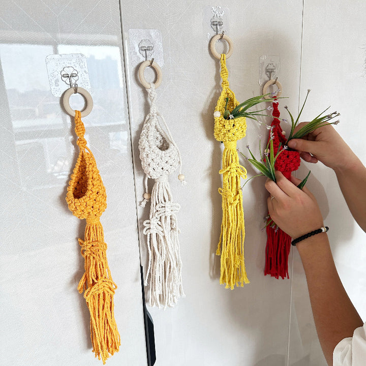 Macrame Plant Hanger with Decorative Tassels