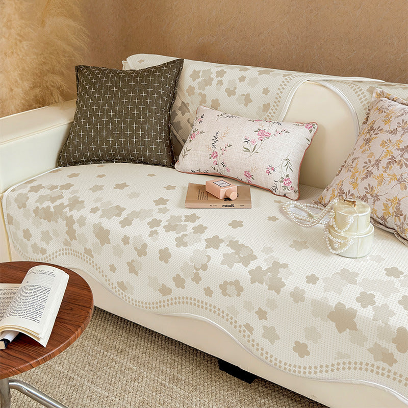 Elegant Floral Print Sofa Throw Cover