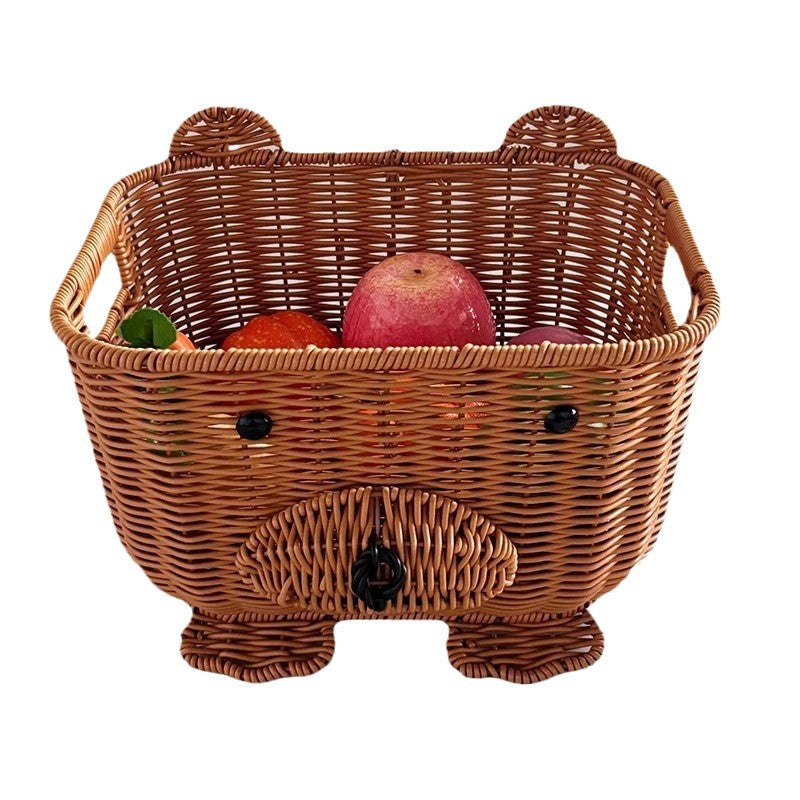 Handcrafted natural material storage basket