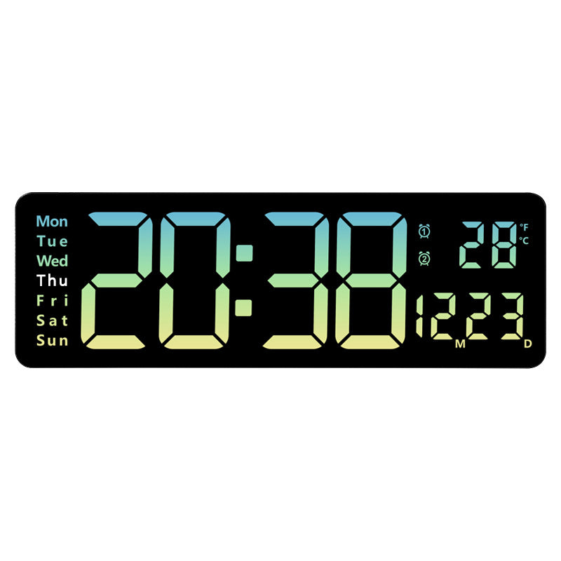 Digital wall clock with multifunctional LED display