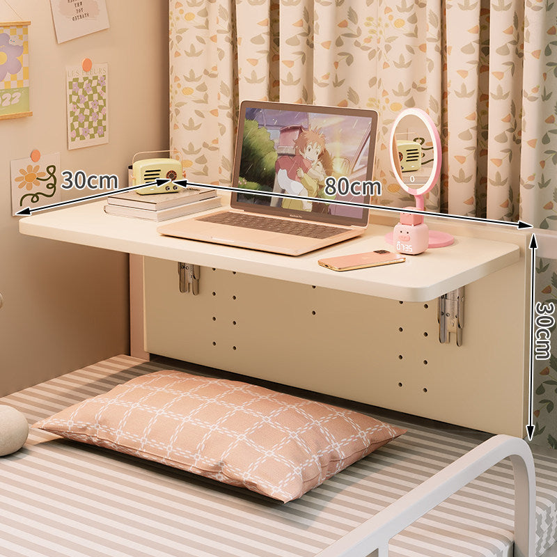 Fold-Down Wall-Mounted Bedside Laptop Shelf with Folding Support Brackets