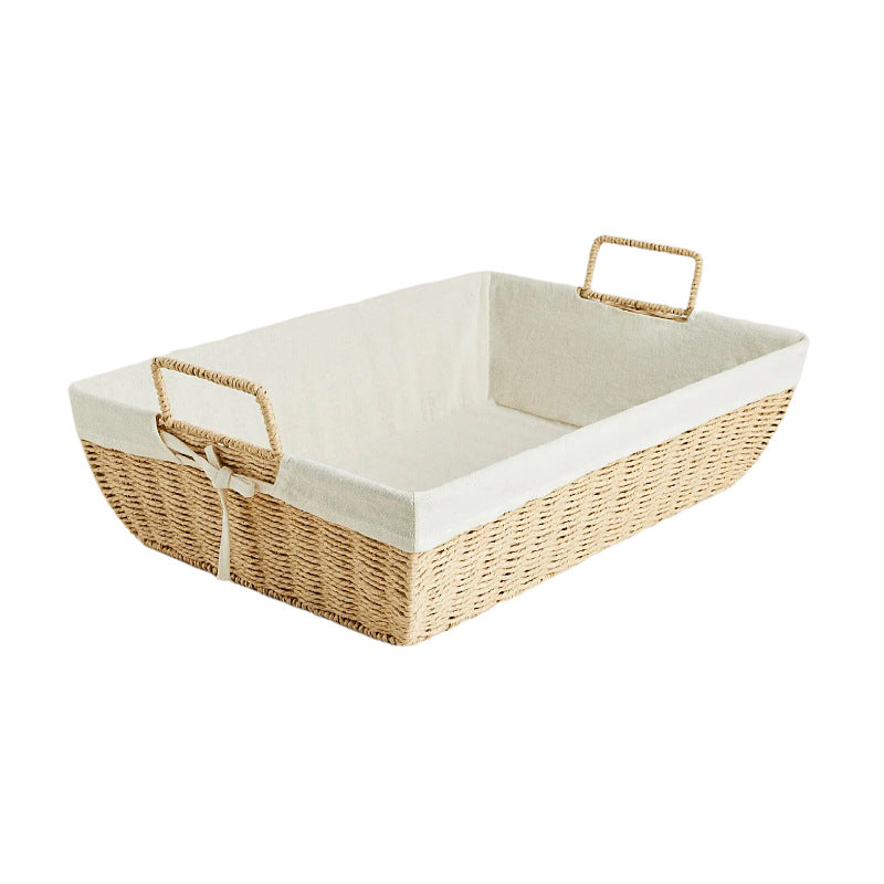 Practical storage basket with fabric lining