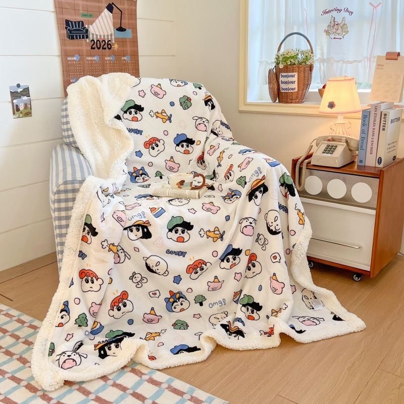 Plush Checkered Throw Blanket