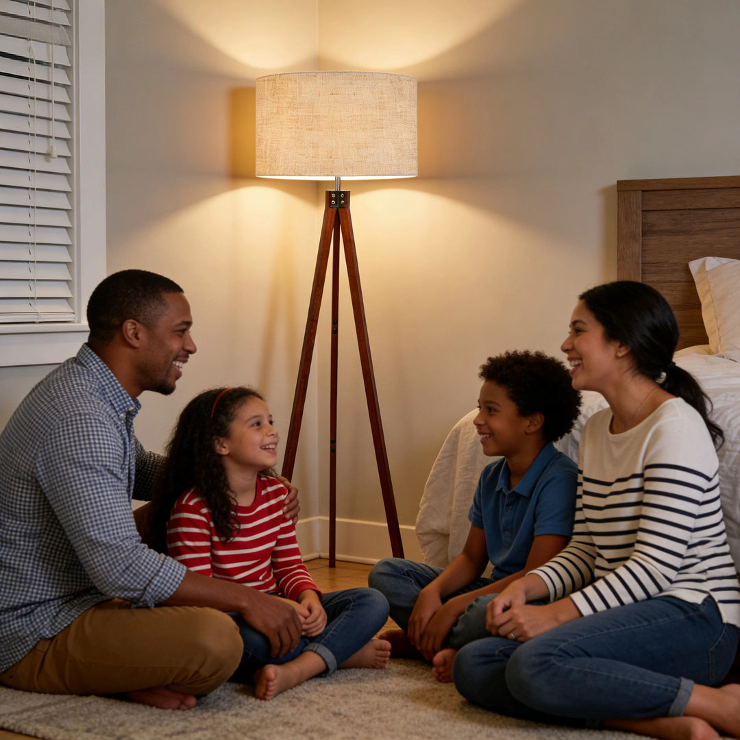 Elegant tripod floor lamp