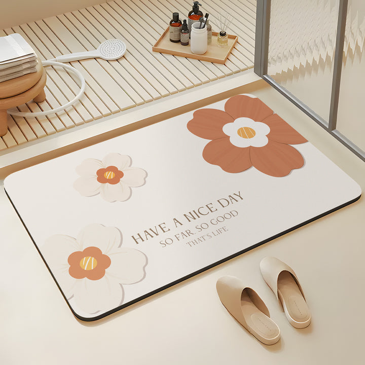Stylish Floral Printed Bath Mat