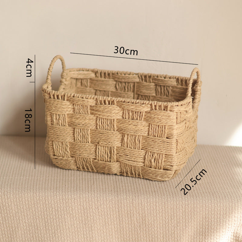 Handmade storage basket with practical handle