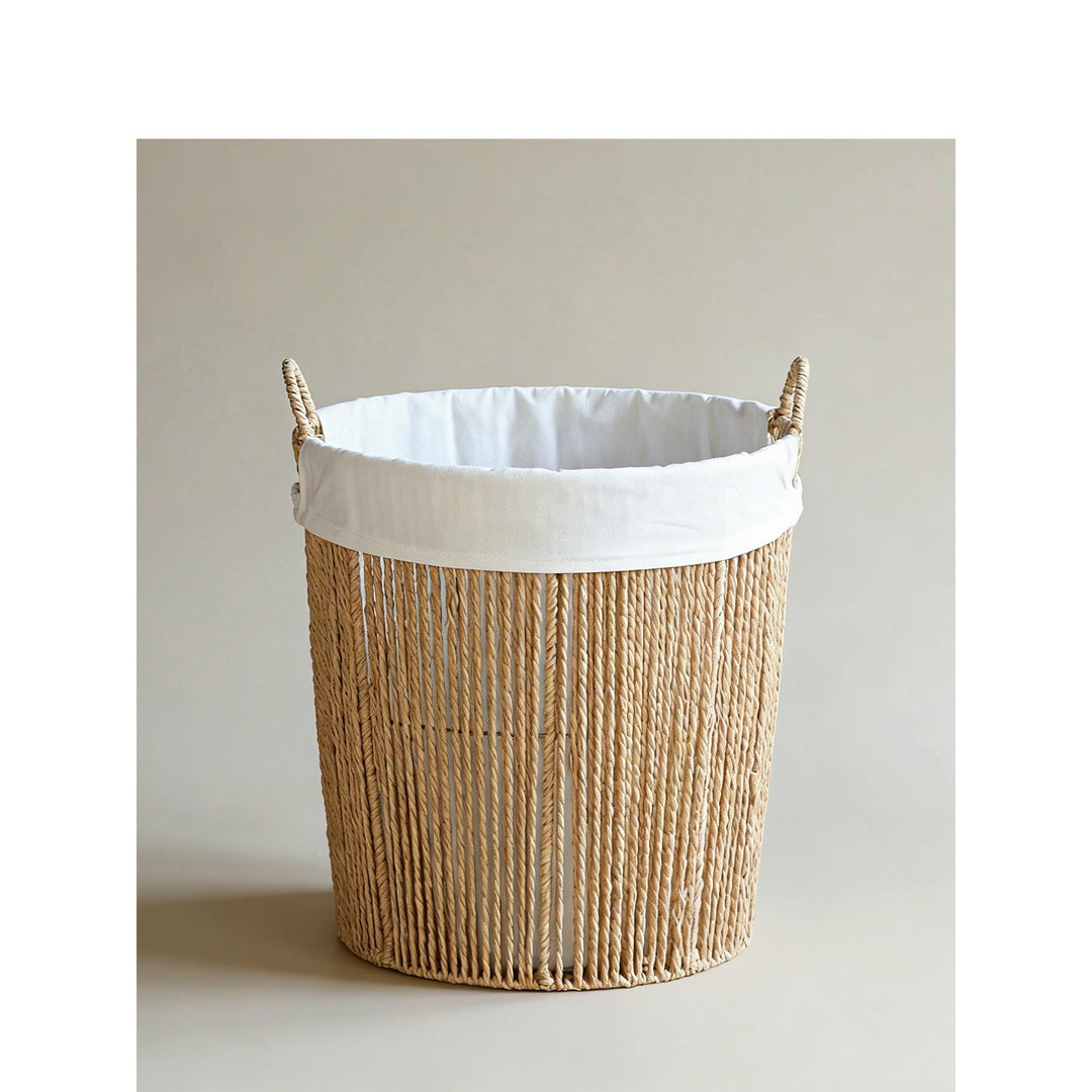 Braided basket with fabric insert