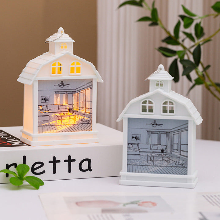 Decorative LED house lantern