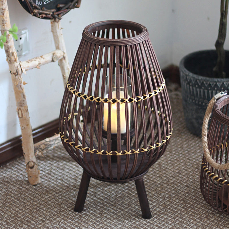 Rustic Rattan Lantern