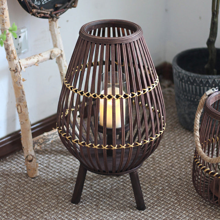 Rustic Rattan Lantern